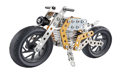 دراجة نارية معدنية للتركيب – صفراء